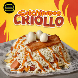 Salchipapa criolla con papas, salchichas y salsas – Burguería Neiva